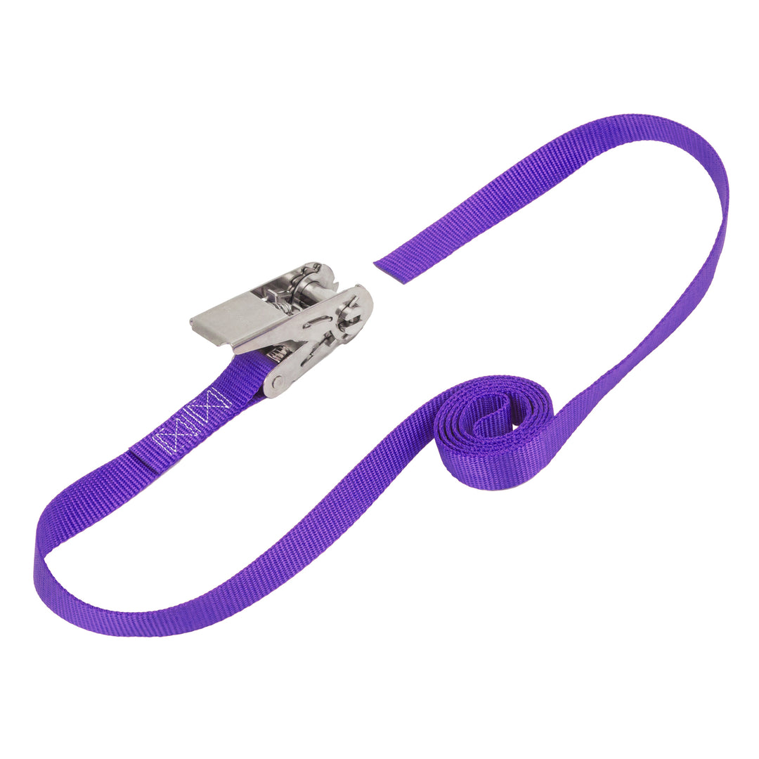 1in Endless STAINLESS STEEL Ratchet loop strap for cargo#color_purple