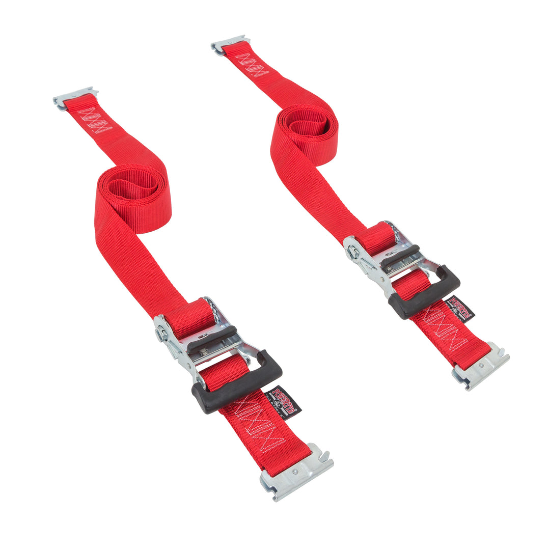 2in x 10ft E-TRACK DELUXE RATCHET STRAPS for UTVs, Golf Carts and Cargo#color_red