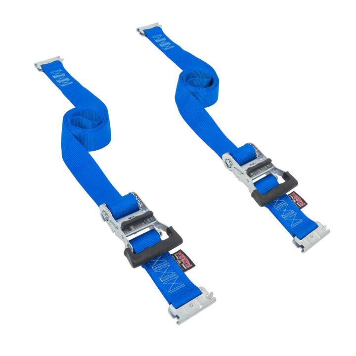 2in x 10ft E-TRACK DELUXE RATCHET STRAPS for UTVs, Golf Carts and Cargo#color_blue