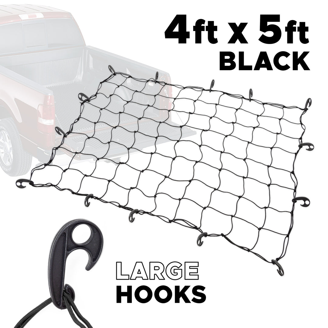 4ft x 5ft Medium Truck Bed Net, Black with Regular Large Hooks and optional Storage Bag#storage-bag-add-on_no-add-on
