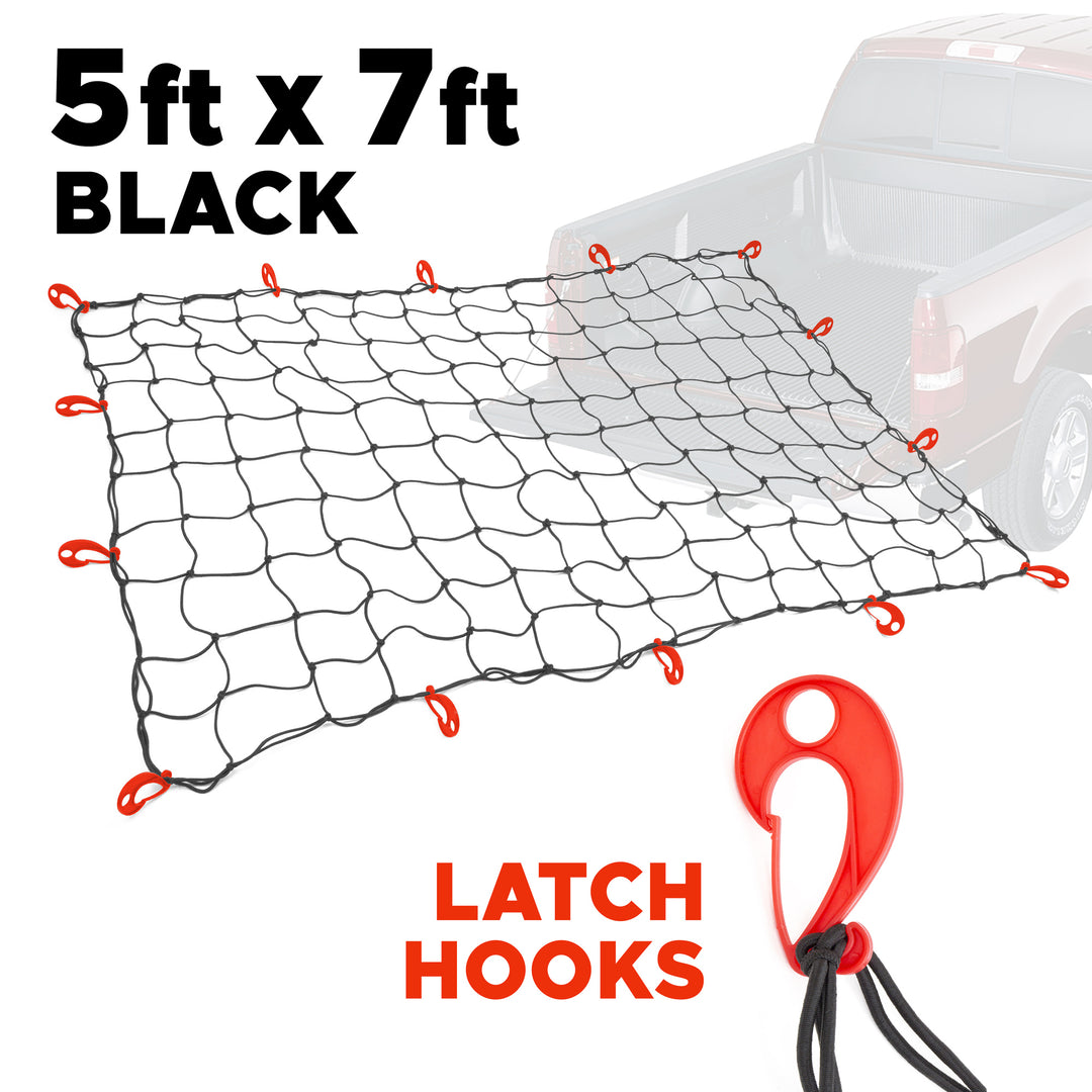 5ft x 7ft Large Truck Bed Net with Latch Hooks and optional Storage Bag#storage-bag-add-on_no-add-on