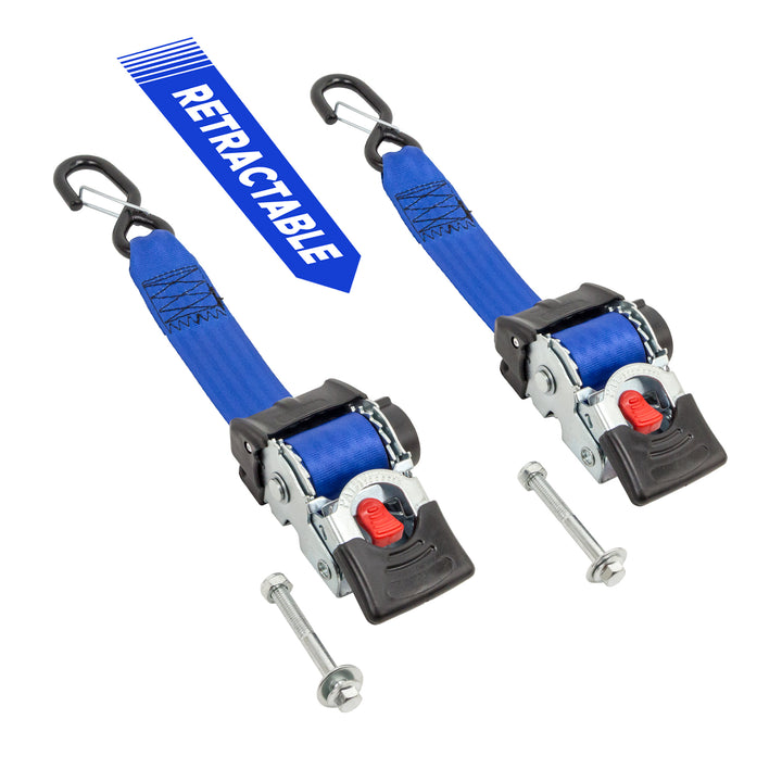 2in x 6ft Retractor Ratchet with Mounting Bolt for trucks and trailers#color_blue