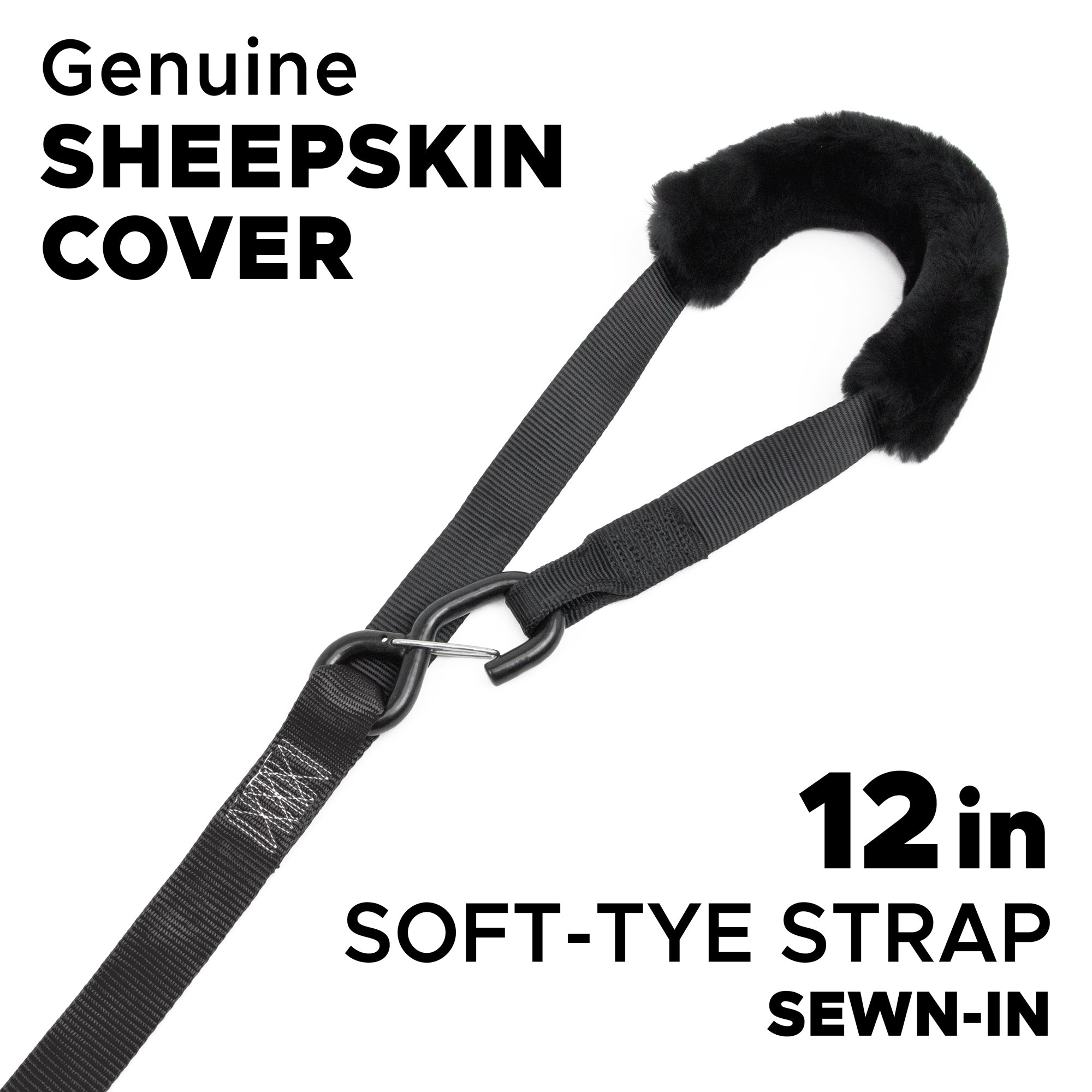 1.5in x 7ft FAT STRAP DELUXE RATCHET TIE-DOWN with SHEEPSKIN SOFT