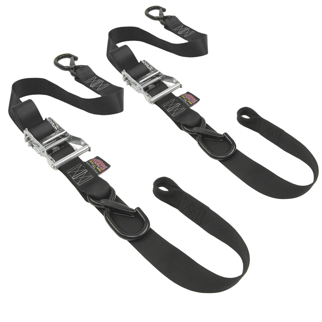 1 x 6' Motorcycle Ratchet Tie-Down Strap with Integrated Soft